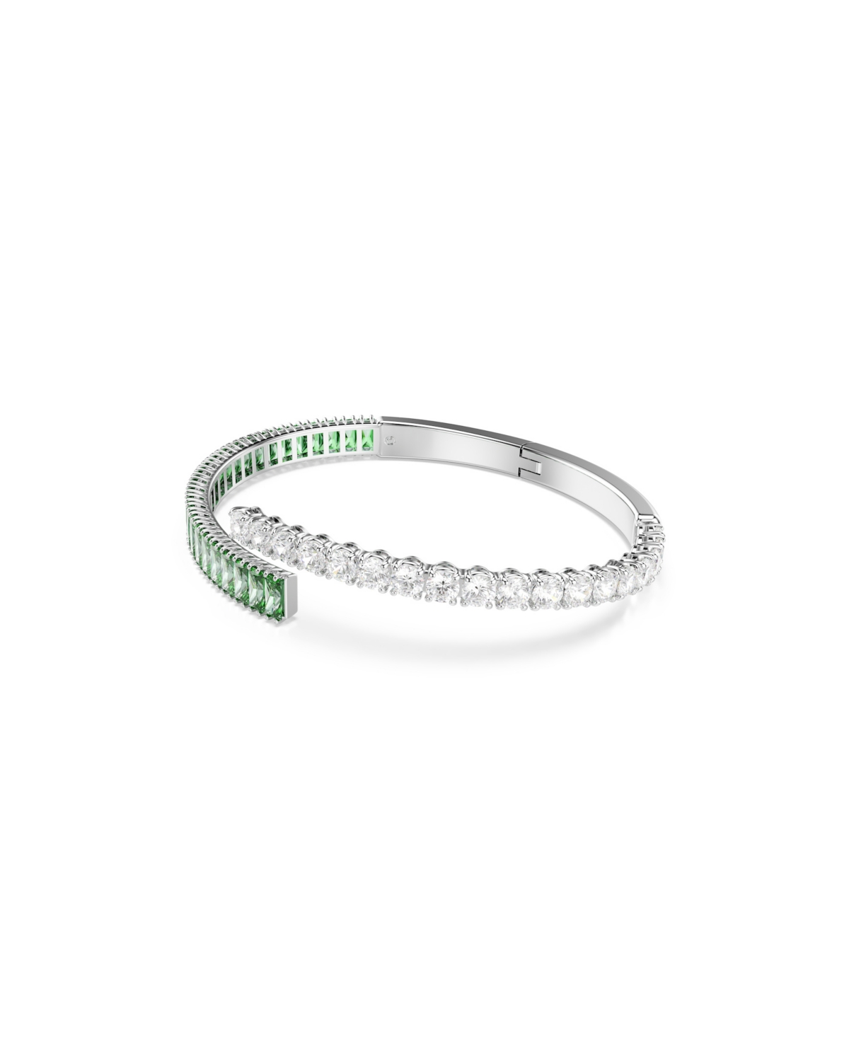 Swarovski Swaroski Matrix Rhodium Plated Bangle In Green