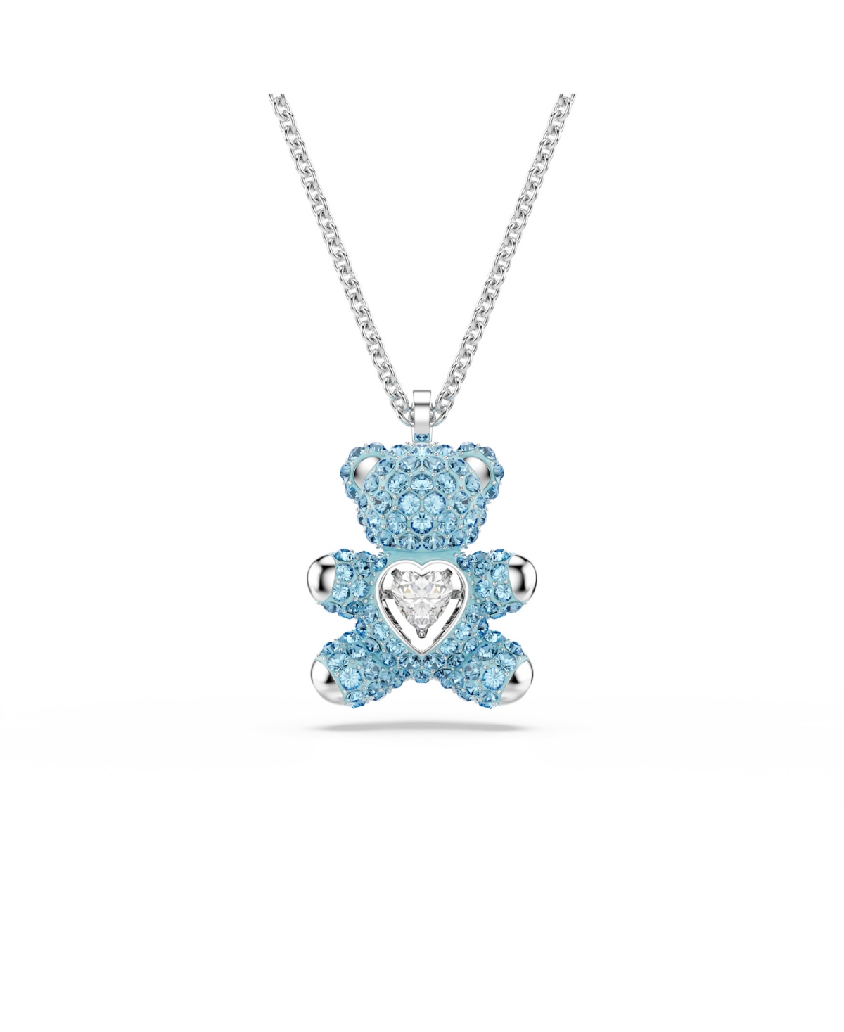 Swarovski Teddy Rhodium Plated Pendant Necklace In Multi
