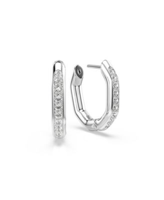 Dextera  Rhodium Plated Hoop Earrings