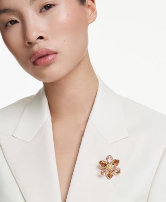 Idyllia Gold-Tone Plated Brooch and Pendant Necklace