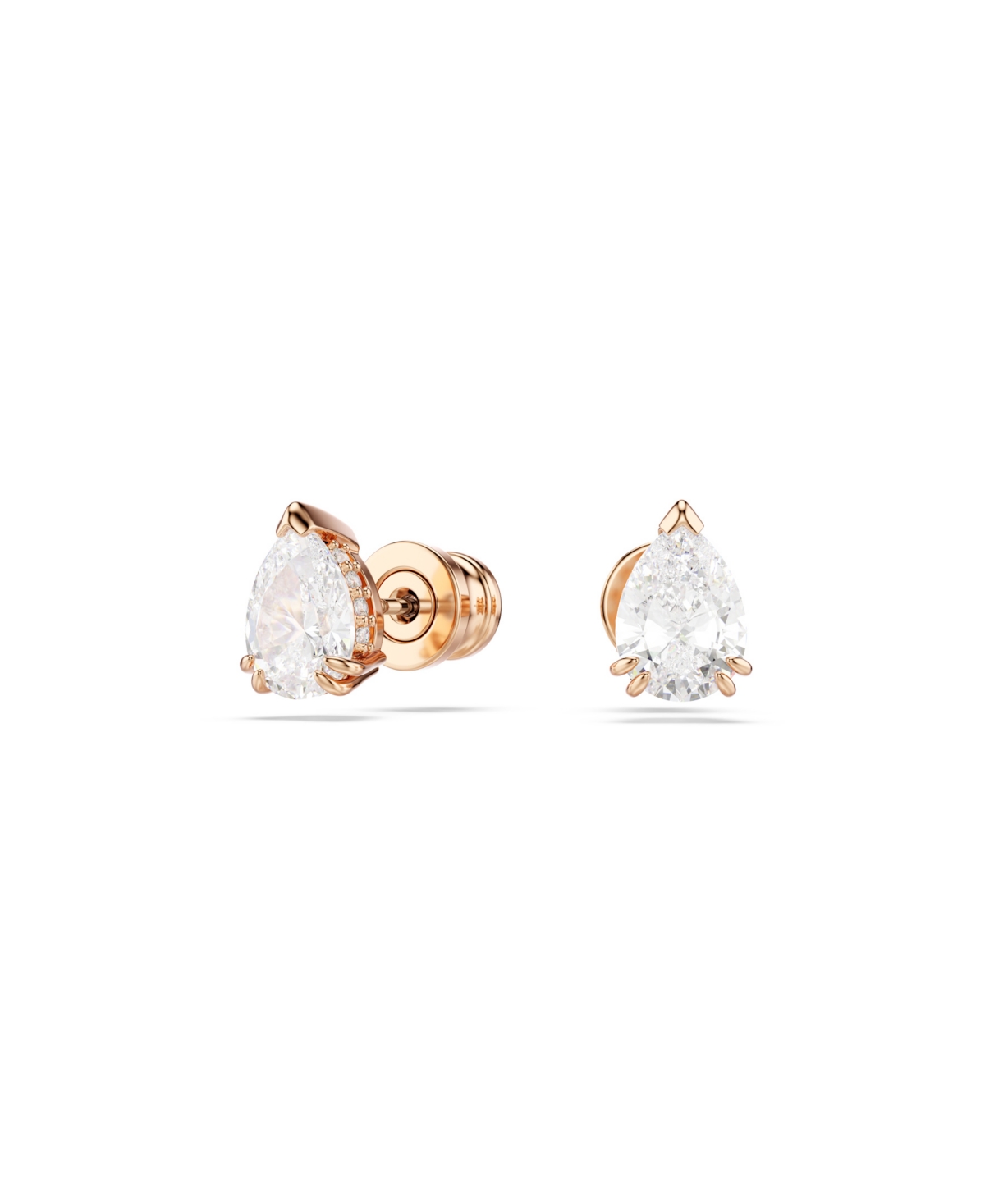 Swarovski Stilla Pear Cut Rose Gold-tone Plated Stud Earrings In Gold