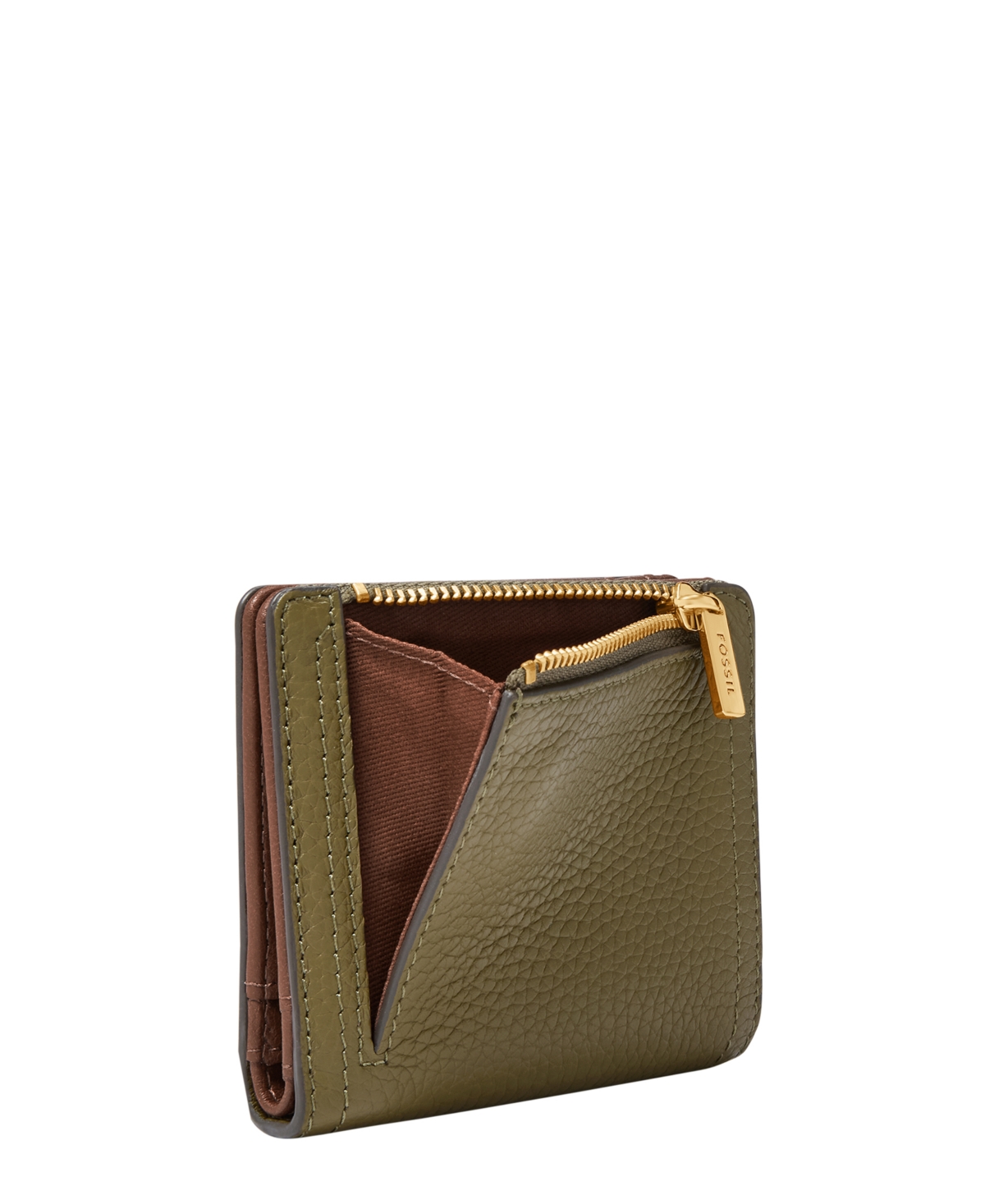 Fossil Logan Leather Small Bifold Wallet In Green