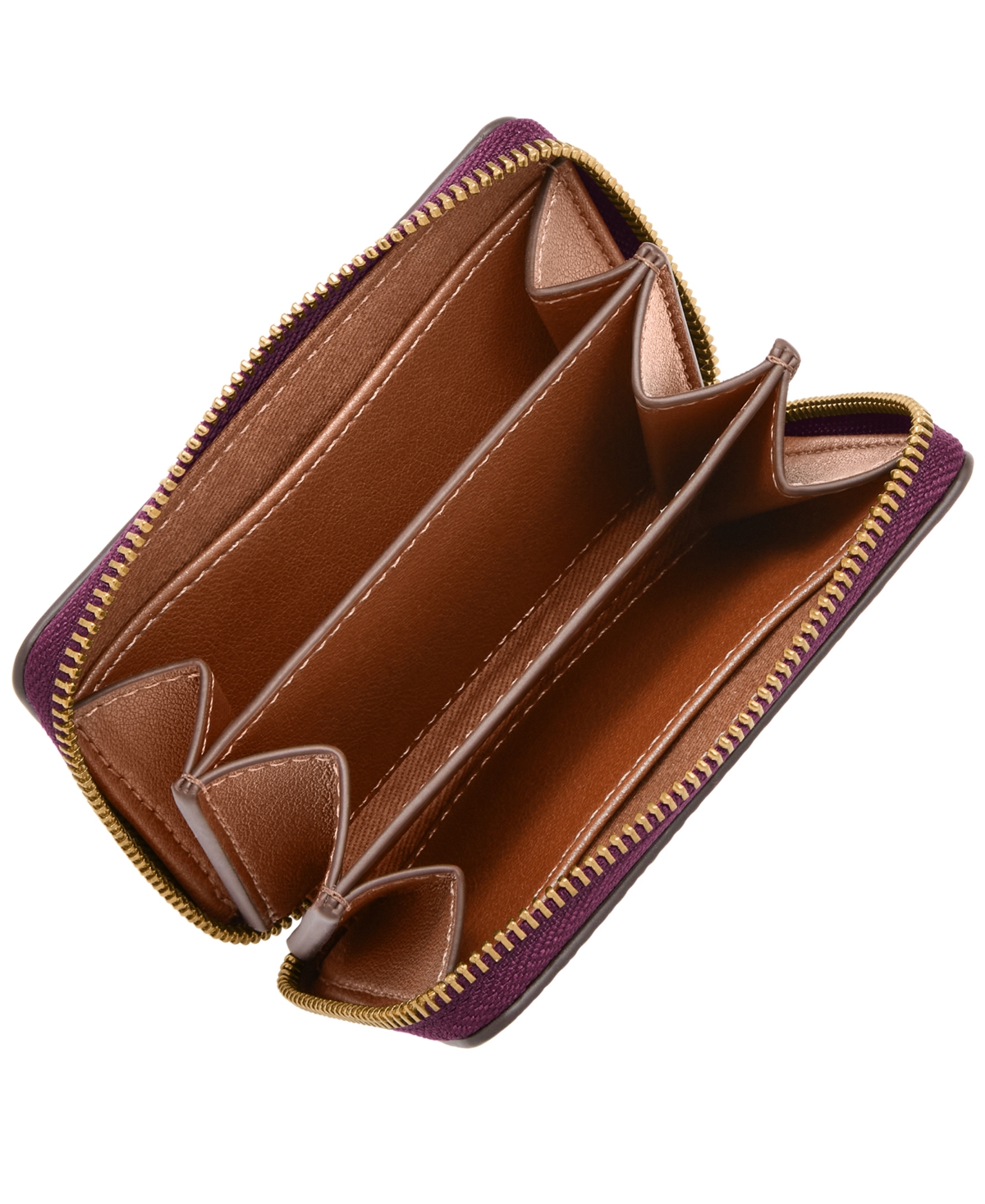 Fossil Logan Rfid Zip Around Card Case In Purple