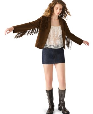 Women's Faux Suede Dallas Collared Jacket