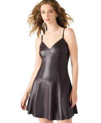 Women's Faux Leather Abbott Fit & Flare Mini Dress