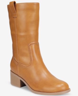 Women's Inezz Mid Shaft Faux-Leather Boots, Macy's Exclusive