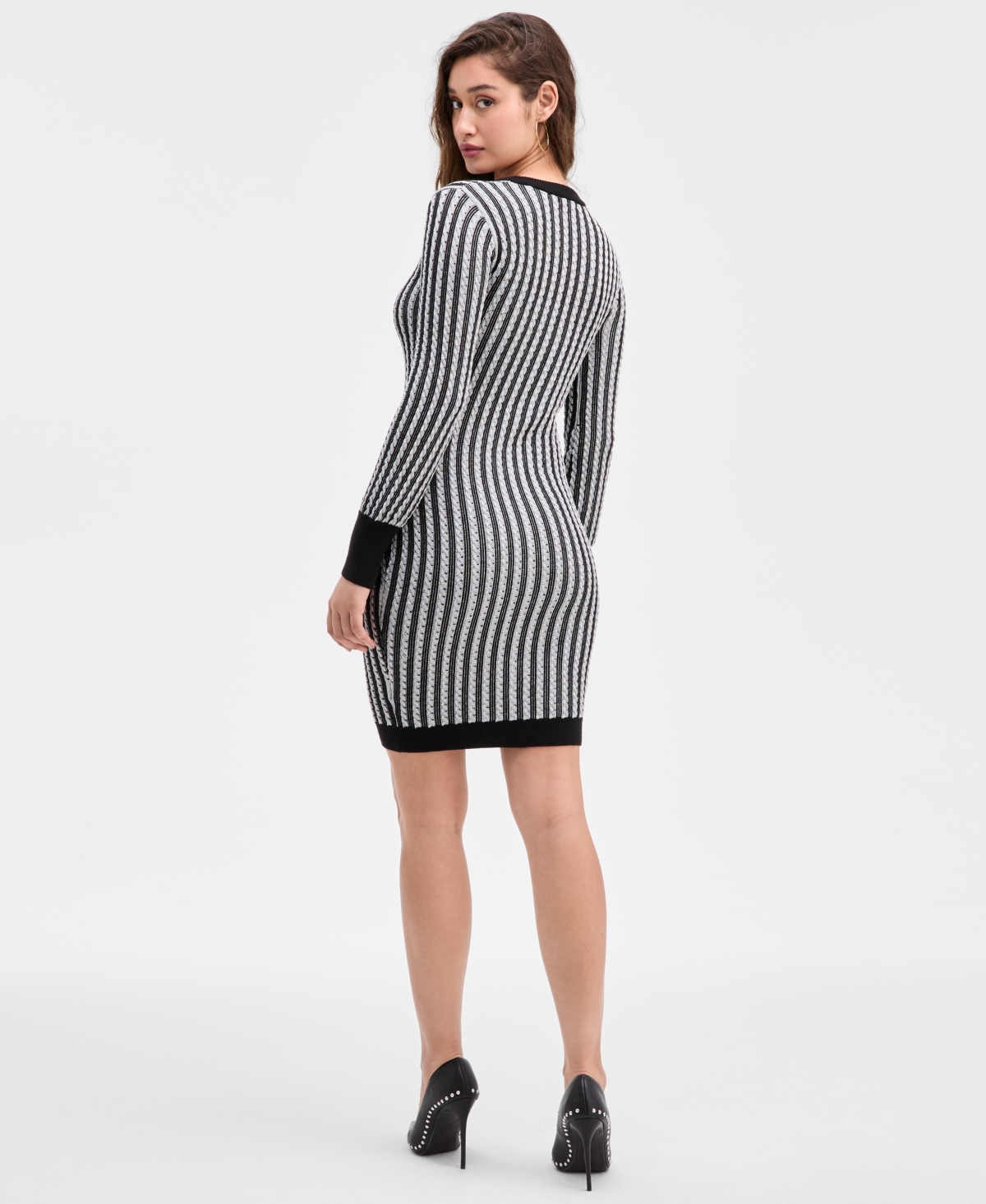 Guess Women's Josie Ribbed V-neck Cardigan Dress In Multi