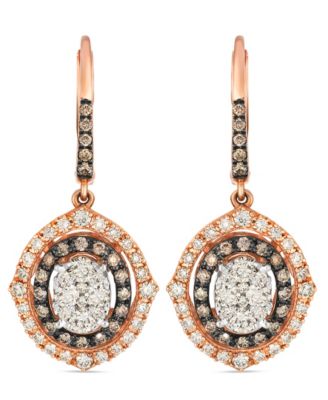 Nude and Chocolate Drop Earrings (0.26 ct. t.w.) in 14K Two-Tone Gold