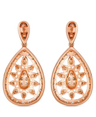 Nude Diamond (0.96 ct. t.w.) and Chocolate Diamond ( 0.44 ct. t.w.) Earrings in 14K Strawberry Gold