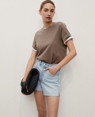 Women's Frayed Hem Denim Shorts