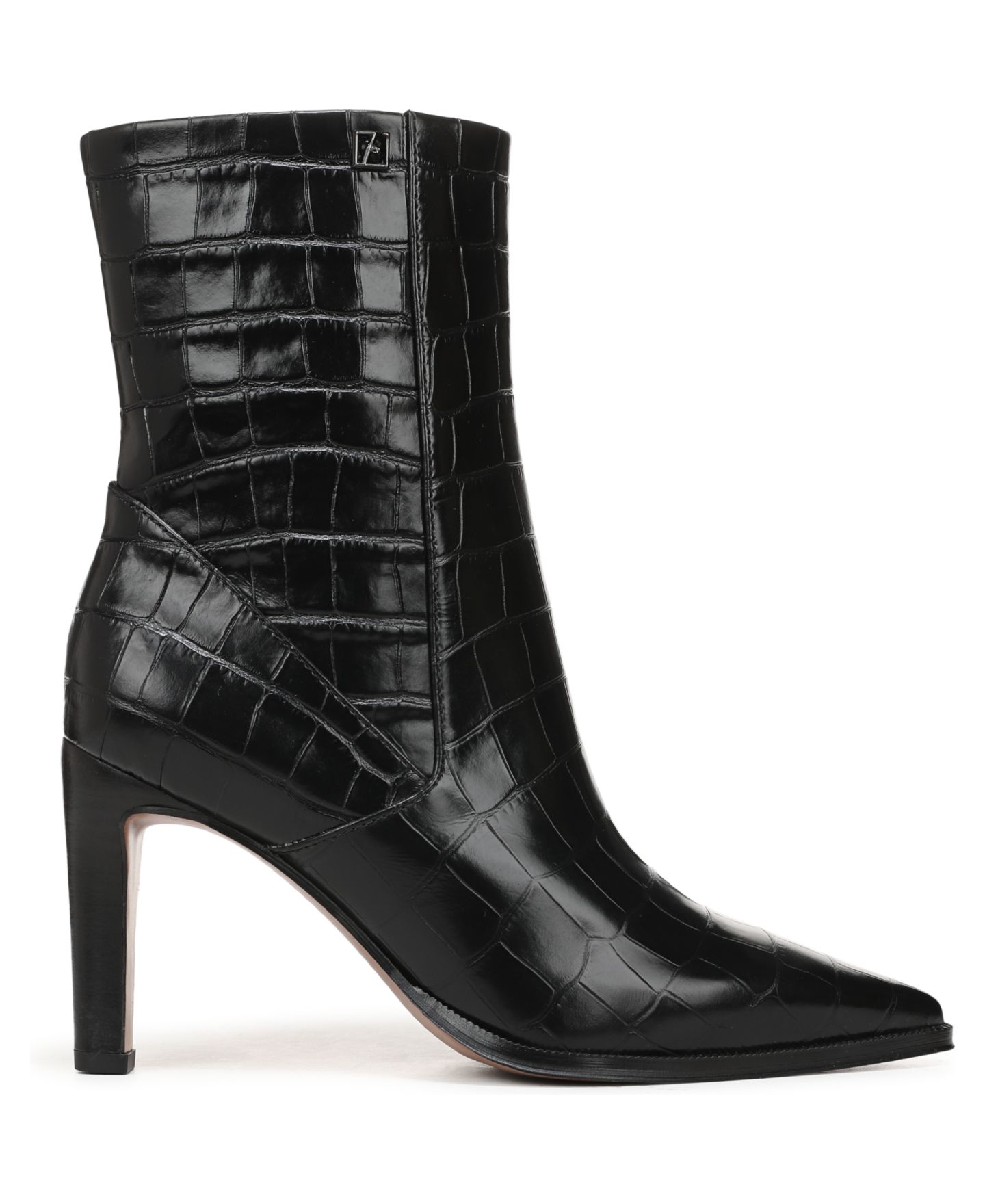 Женские ботинки Franco Sarto Appia Pointed Toe Dress Booties, цвет: Чёрный с принтом кожаный — фото 2