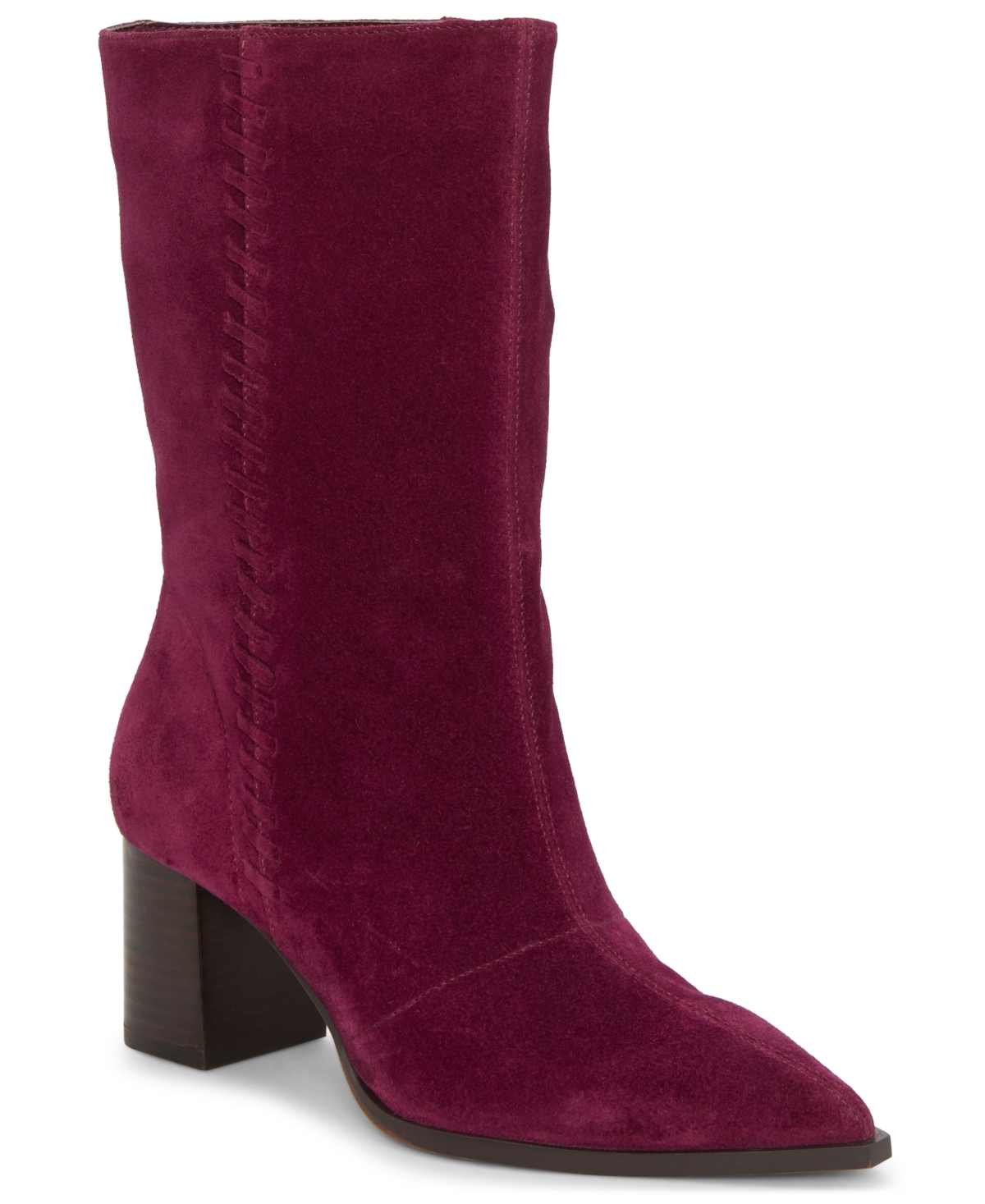 Vince Camuto Women's Lorrys Block-heel Pointed-toe Slouchy Boots In Burgundy