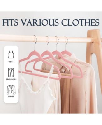 17.5 Inch Silver Hook Velvet Hangers