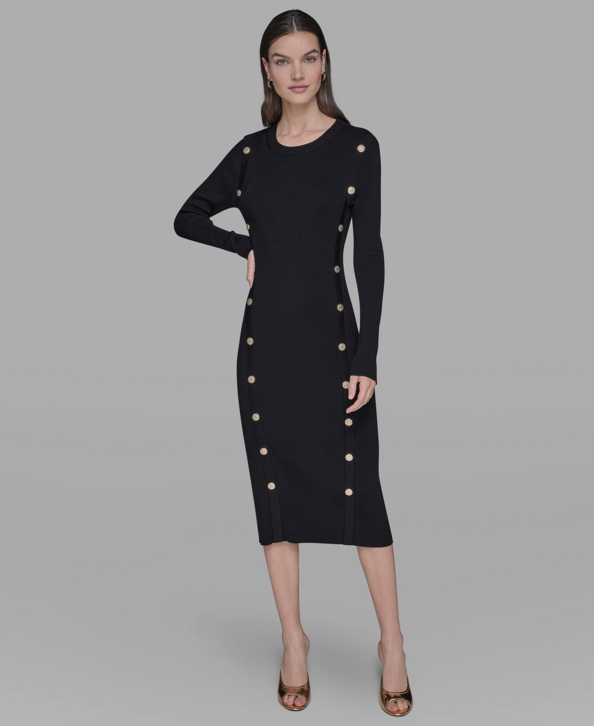 Karl Lagerfeld Paris Women's Long Sleeves Bodycon Dress