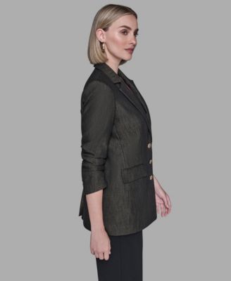 Women's Collared Button Front Blazer