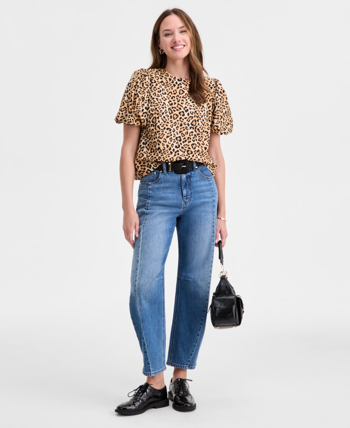 On 34th Woven Puff-Sleeve Top, Macy's Exclusive