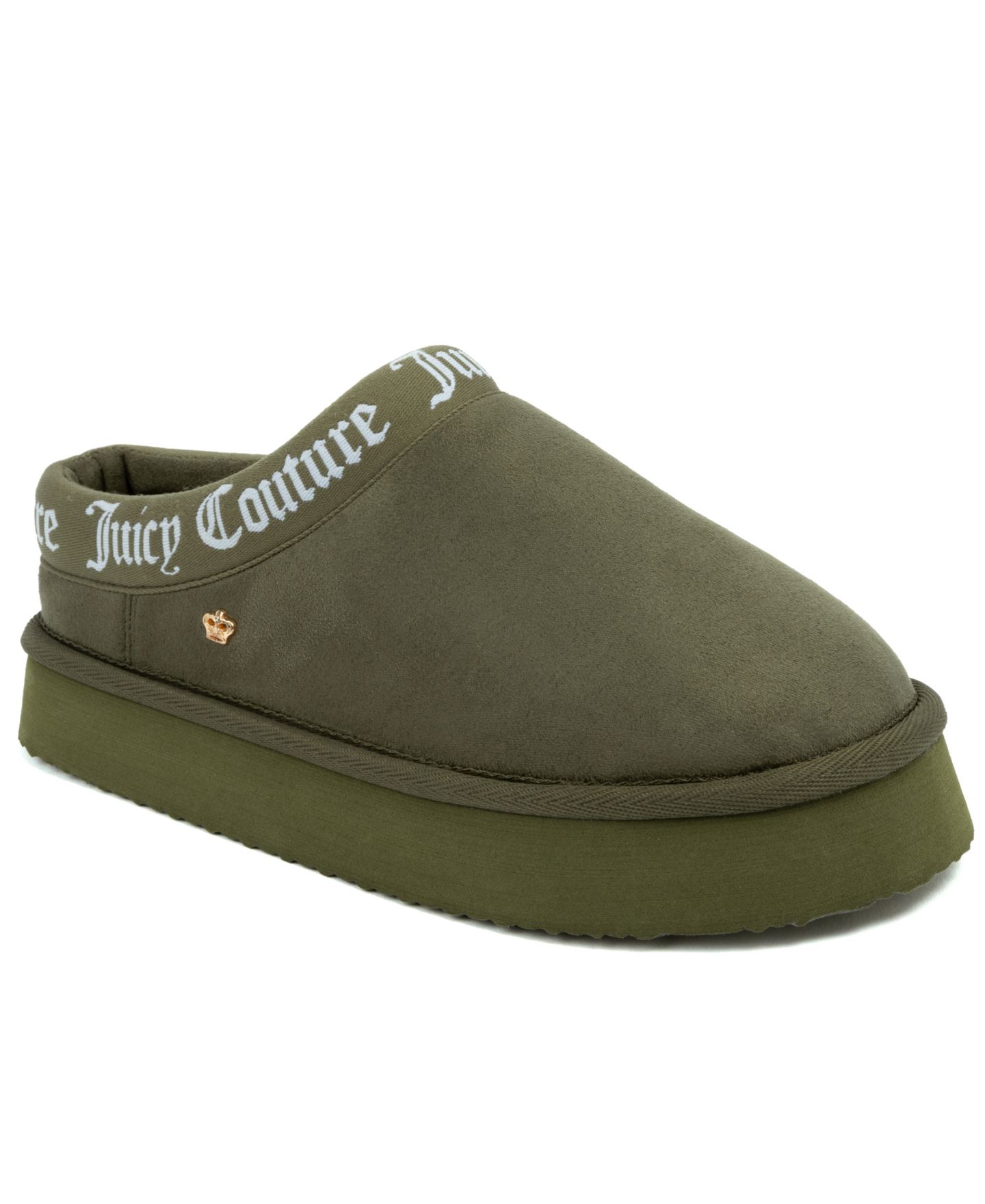 Женские тапочки Juicy Couture Oney Closed Toe Slippers, цвет: Оливковый — фото 1