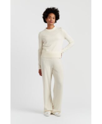 Women's Wool & Cashmere Wide Leg Track Pant