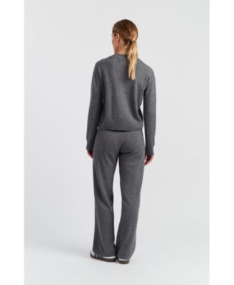 Women's Wool-Cashmere Ribbed V-neck Sweater
