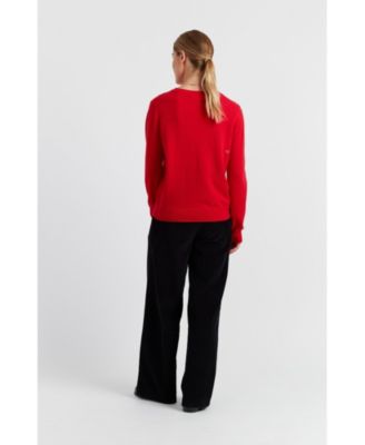 Women's Wool-Cashmere Candy Cane Sweater