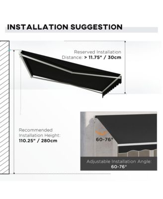 12' x 10' Electric Retractable Awning w/ Remote Controller,