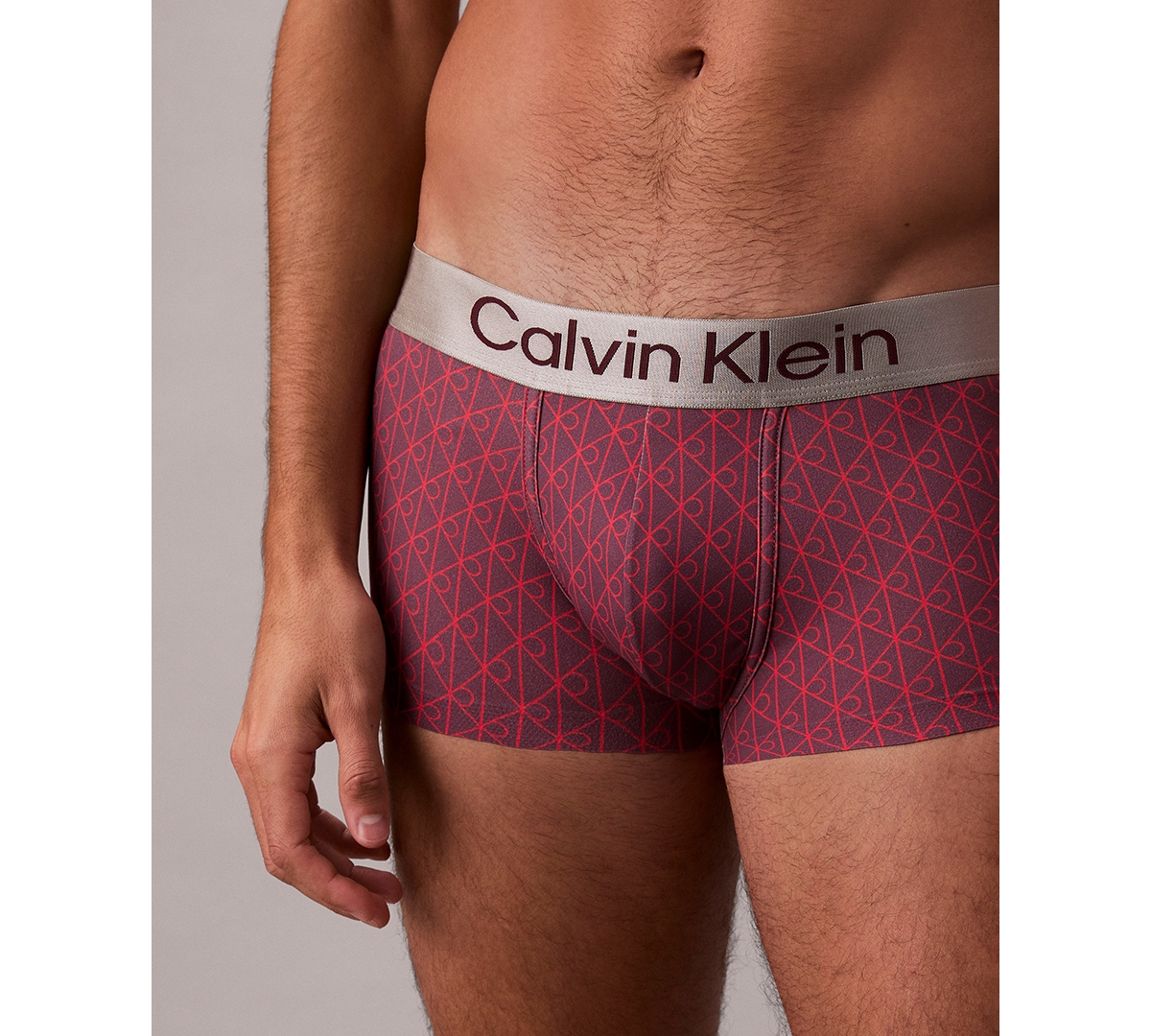 Calvin Klein Men's Brushed Microfiber Stretch Low Rise Trunk In Red