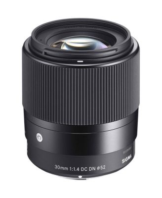 30mm f/1.4 DC DN Contemporary Lens for Micro Four Thirds, Bundle with 52mm Filter Kit, Cleaning Kit, Lens Cap Tether, Lens Cleaner, Lens Pouch