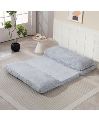 Bean Bag Floor Sofa Bed, Plush Folding Floor Mattress,