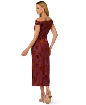 Women's Burnout Velvet Midi Dress