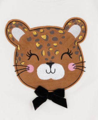 Baby Girl 2-Piece Cheetah Applique Sweatshirt with Flared Leggings Set