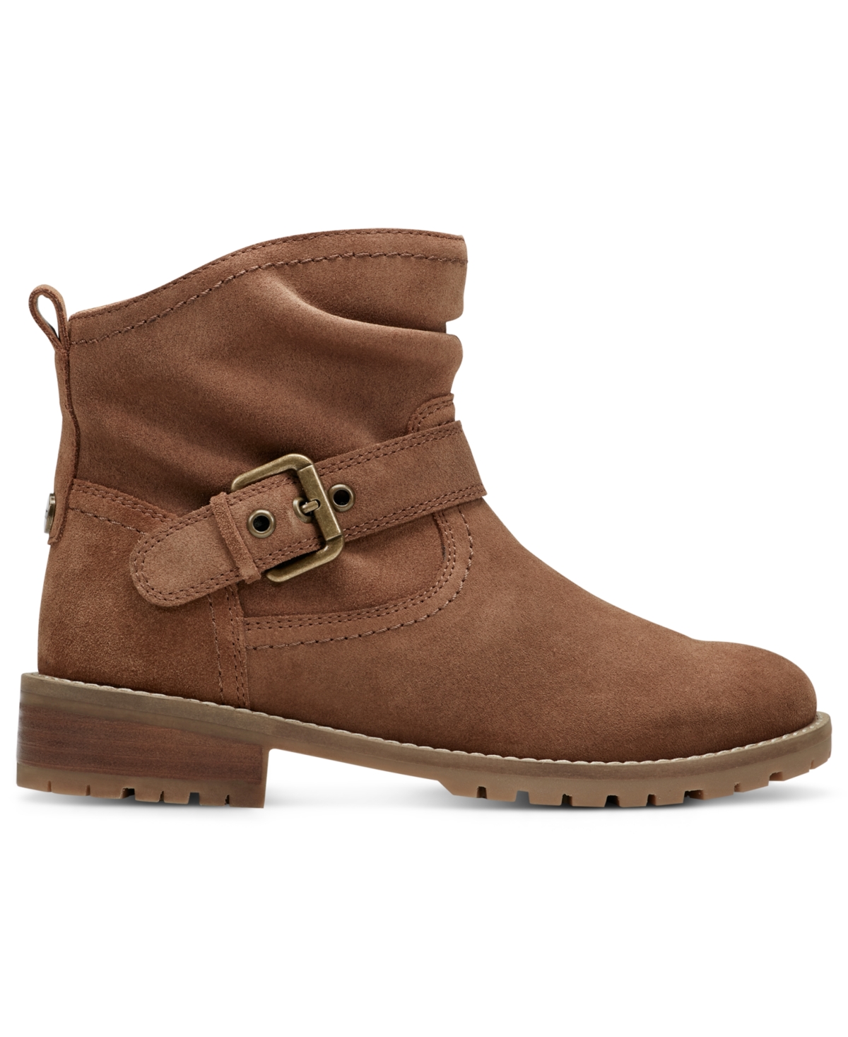 Earth Women's Thrill Buckle Strap Ruched Booties In Brown