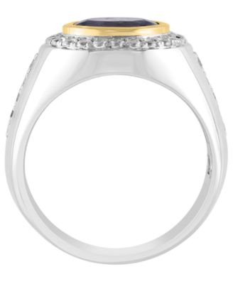 Iolite (2 ct. t.w.) and White Zircon (1-1/8 ct. t.w.) Ring in Sterling Silver