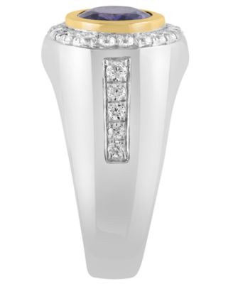 Iolite (2 ct. t.w.) and White Zircon (1-1/8 ct. t.w.) Ring in Sterling Silver