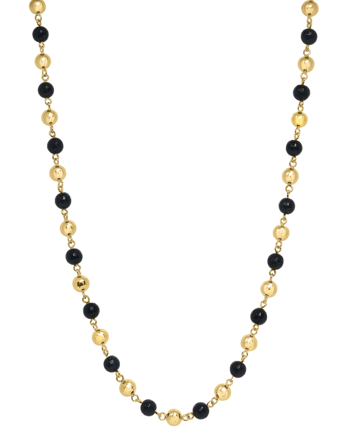 Effy Collection Black Agate Necklace (39 Ct. T.w.) In 14k Gold Plated Silver In Gold