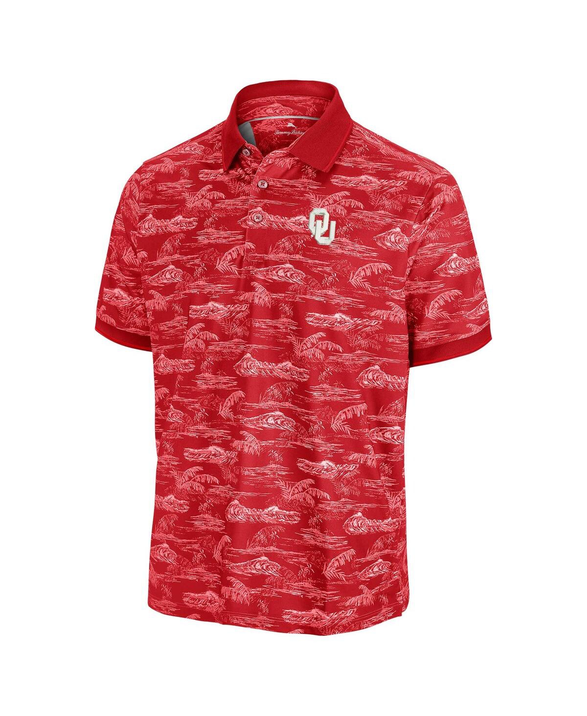 Tommy Bahama Men's Crimson Oklahoma Sooners Sport Bay View Islandzone Polo Shirt In Red