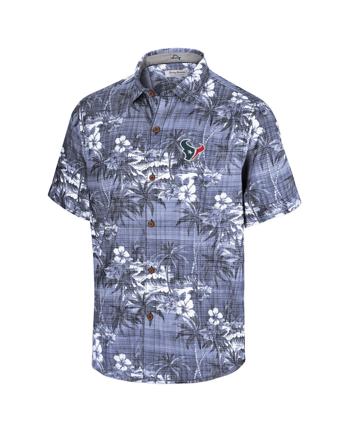 Tommy Bahama Men's Navy Houston Texans Coconut Point Isla Palmetta Camp Button-up Shirt In Blue