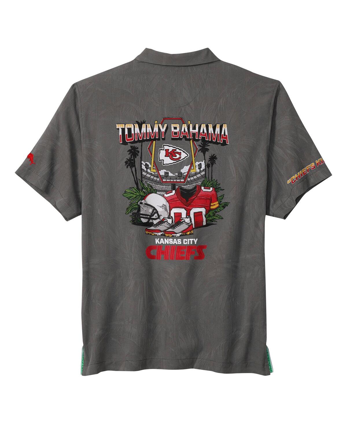Tommy Bahama Men's Gray Kansas City Chiefs Endzone Paradise Coolmax Button-up Shirt In Gray