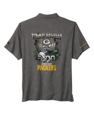 Men's Gray Green Bay Packers Endzone Paradise COOLMAX Button-Up Shirt