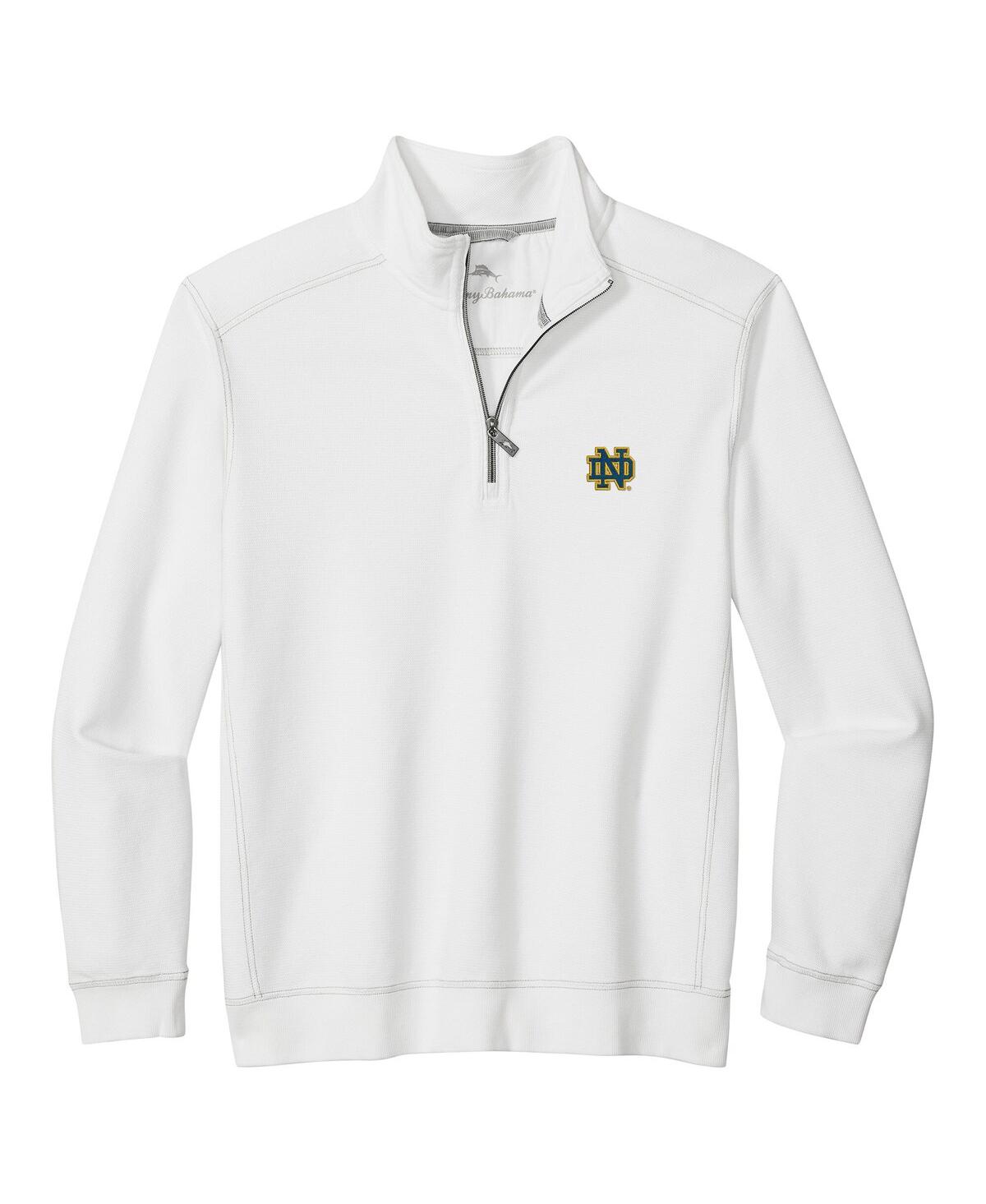 Tommy Bahama Men's White Notre Dame Fighting Irish Montego Bay Half-zip Jacket In White