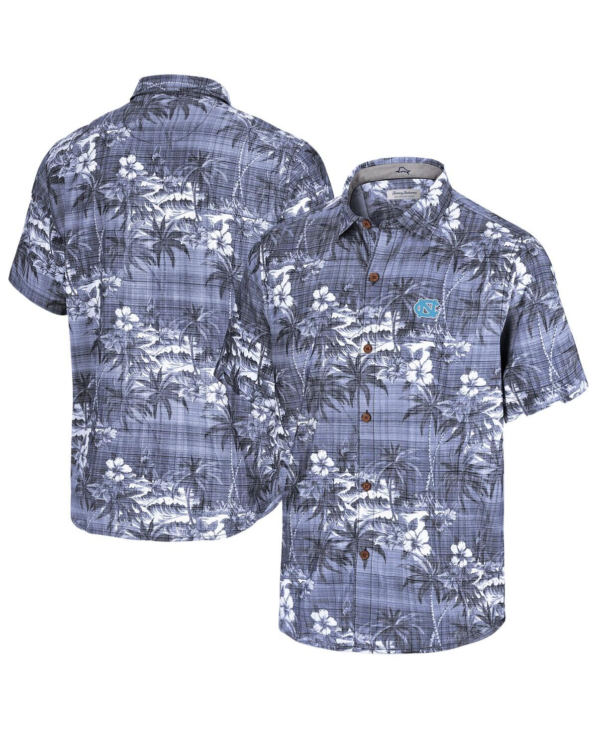 Tommy Bahama Men's Navy North Carolina Tar Heels Coconut Point Isla Palmetta Camp Button-up Shirt In Blue