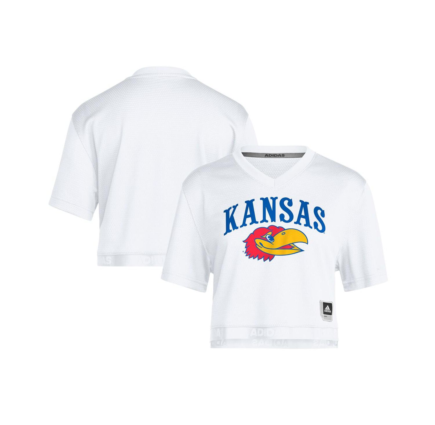 Women's White Kansas Jayhawks White Out Cropped T-Shirt