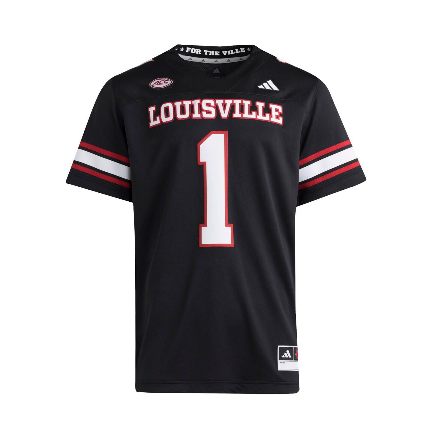 Мужской топ adidas 1 Black Louisville Cardinals Premier Strategy Jersey — фото 2