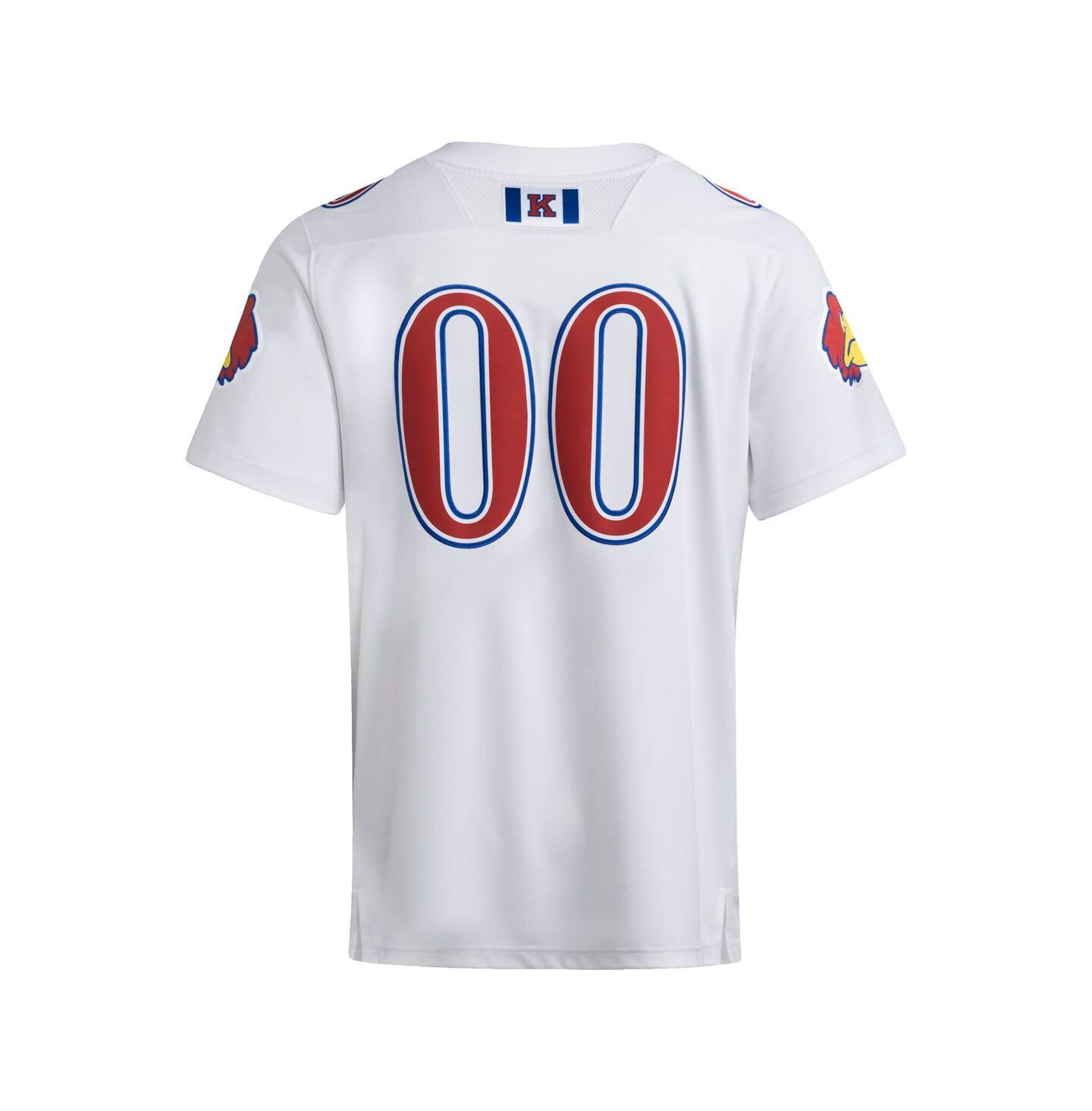 Мужское джерси adidas Men's 00 White Kansas Jayhawks Premier Strategy Jersey — фото 3