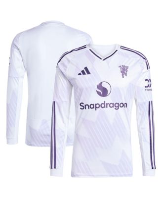 adidas - Men's White Manchester United 2025/26 Away Replica Long Sleeve Jersey