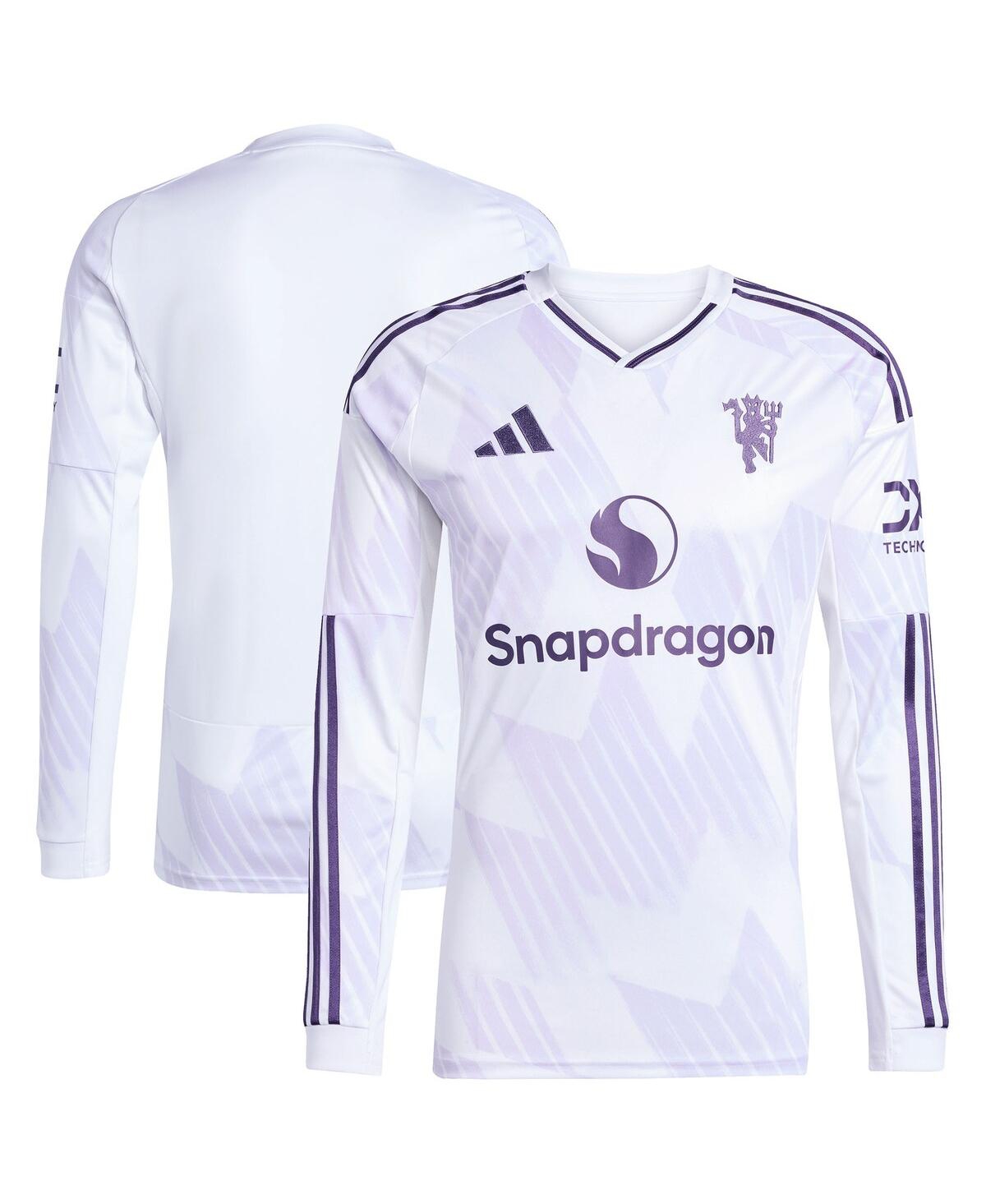 Adidas Men's White Manchester United 2025/26 Away Replica Long Sleeve Jersey