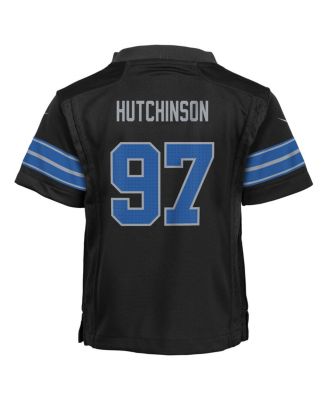 Preschool Aidan Hutchinson Black Detroit Lions Alternate Player Game Jersey