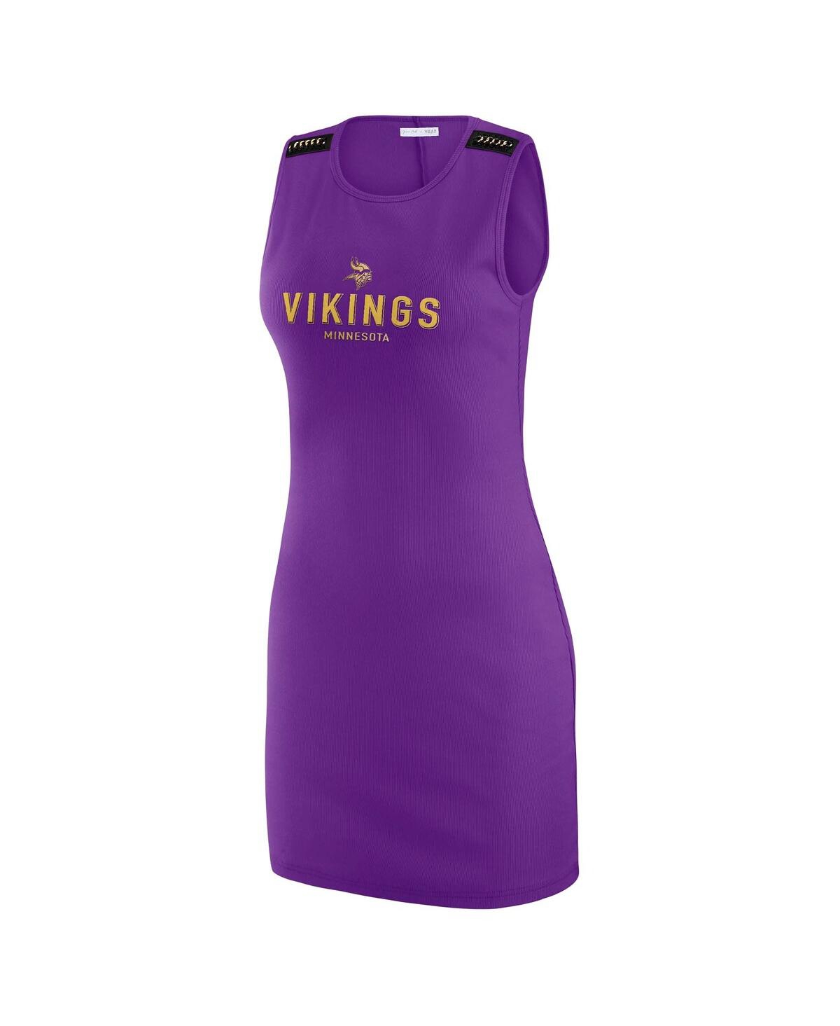 Wear by Erin Andrews Women's x Gracie Hunt Purple Minnesota Vikings Ribbed Tank Dress