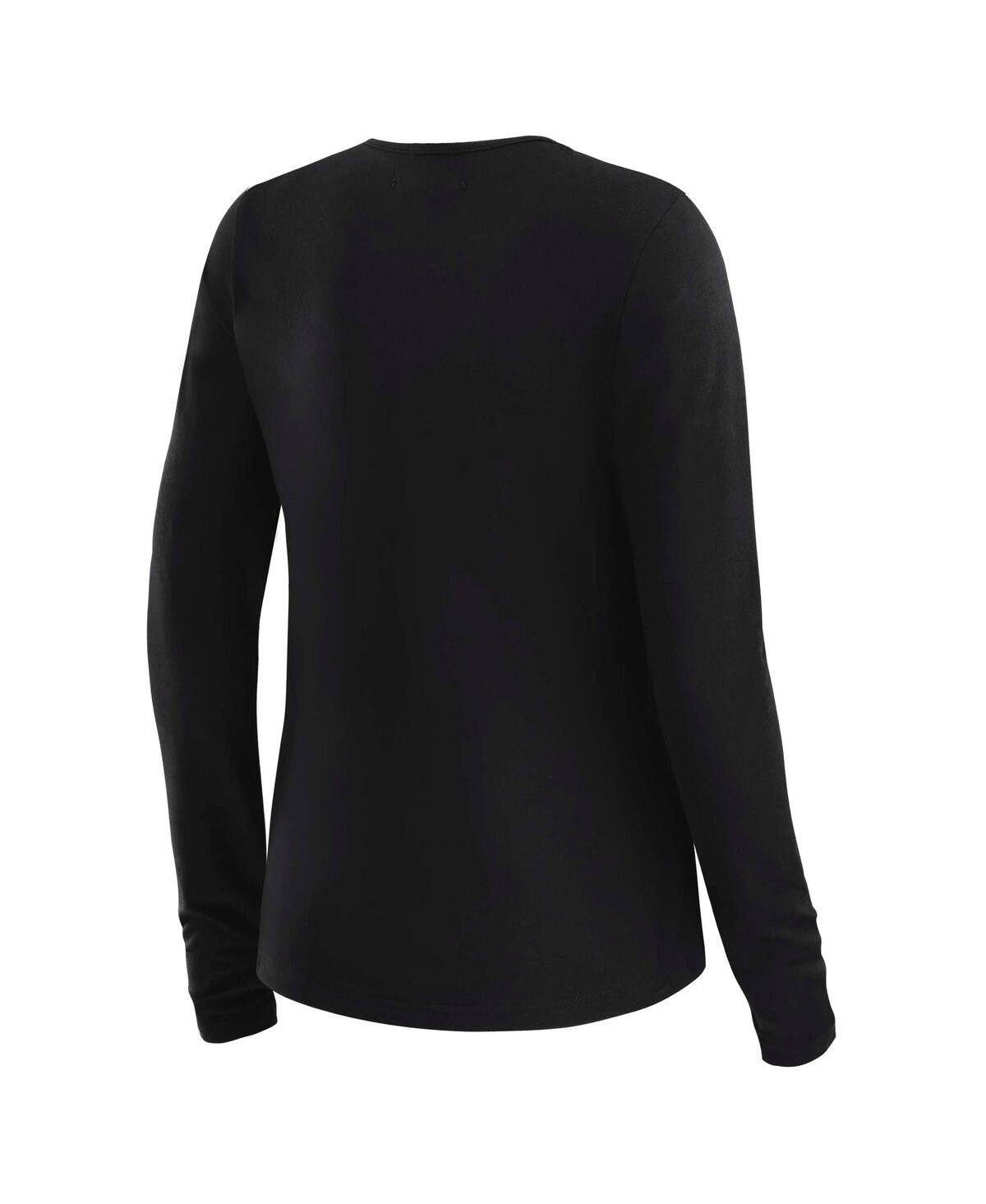 Wear by Erin Andrews Women's x Gracie Hunt Black Cleveland Browns Mesh Panel Long Sleeve T-Shirt