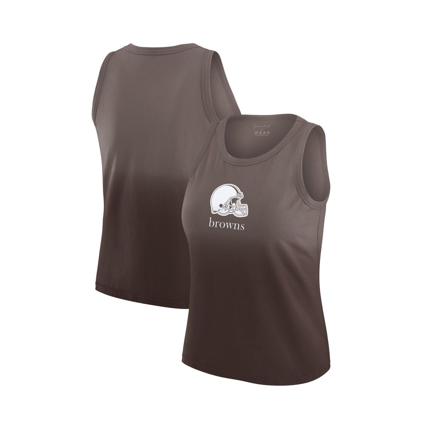 Женский топ WEAR by Erin Andrews x Gracie Hunt Brown Cleveland Browns Ombre — фото 1
