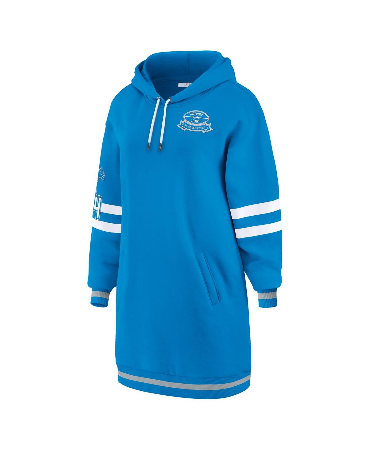 Wear by Erin Andrews Women's Blue Detroit Lions Hoodie Dress